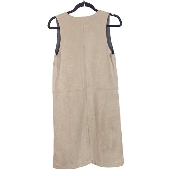 Valette Tan Faux Suede Long Duster Vest - Picture 3 of 6